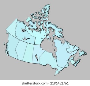 Canada Map States Isolated Stock Vector (Royalty Free) 2191452761 ...