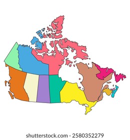 Canada map symbol shape, travel web flat concept icon vector illustration .