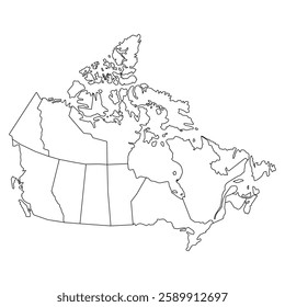 Canada map symbol shape, travel web flat concept icon vector illustration .