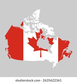 Canadá mapa símbolo forma, viajar web plano conceito ícone vetor ilustração .