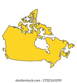 Canada map symbol shape, travel web flat concept icon vector illustration .