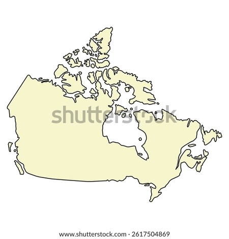 Canada map symbol shape, travel web flat concept icon vector illustration .