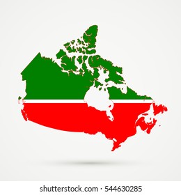 Canada map in Tatarstan flag colors.