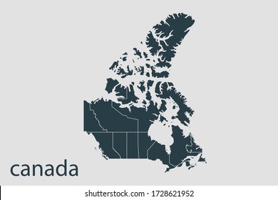 canada map vector, Abstract design vector illustration Eps 10. Navy color.High Detailed on white background.
