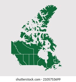 Canada map vector, Abstract design vector illustration Eps 10. Green color palette color. High Detailed on white background.