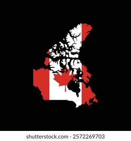 canada map vector design with flag elements