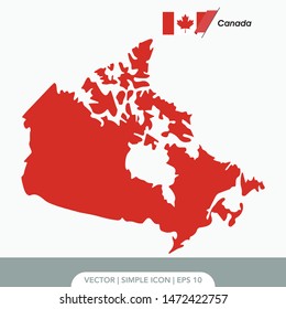 Canada map and vector flag template