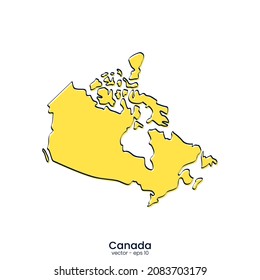 Canada map vector illustration template design. Outline style.