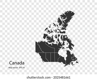 Canada Map Vector Isolated On Transparent: เวกเตอร์สต็อก (ปลอดค่า