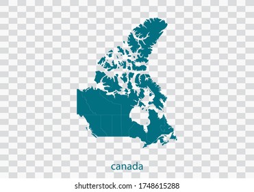canada map vector, isolated teal color on transparent background