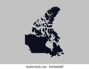 Canada map vector,Not isolated blue color on gray background