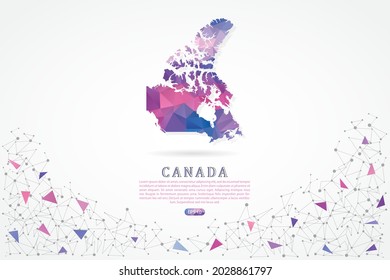 Mapa de Canadá - Mapa Mundial Planilla vectorial internacional con gradiente de color rosado poligonal aislado en fondo blanco para educación, sitio web, banner, infografía - Ilustración vectorial eps 10