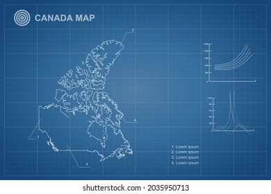 Mapa de Canadá - Mapa Mundial Plantilla vectorial internacional con estilo de contorno y color blanco aislado en el fondo del plano - Ilustraciones vectoriales 10