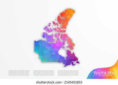 Canada Map - World Map International vector template with polygon style and gradient colorful isolated on white background for website, design, infographic - Vector illustration eps 10