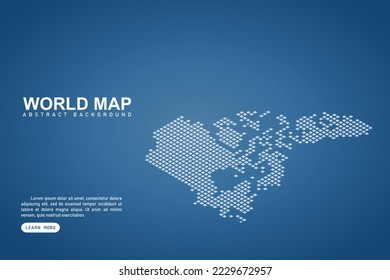 Canada Map - World map International vector template with isometric top and white pixel, grid, grunge, halftone style isolated on blue background for design, web - Vector illustration eps 10