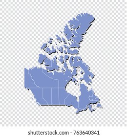 Canada Map High Detailed Blue Map: เวกเตอร์สต็อก (ปลอดค่าลิขสิทธิ์