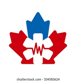 canada maple for health care logo. vector icon.