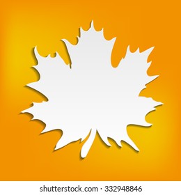 Canada maple icon isolated on orange background. White vector illustration.