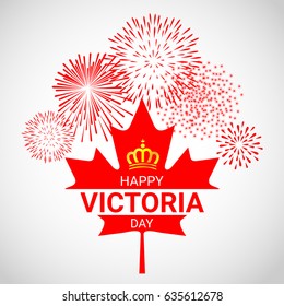  Canada maple Leaf  with fireworks for celebrate the Victoria day