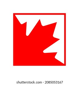 Canada maple leaf graphic icon. Maple leaf sign in square isolated on white background. Symbol of Canada. Vector illustration