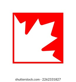 Canada maple leaf graphic icon. Maple leaf sign in square isolated on white background. Symbol of Canada. Vector illustration