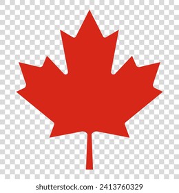 Canada maple leaf icon. Vector illustration isolated on transparent background
