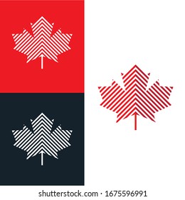 Canada Maple Leaf Line logo design template, vector icon