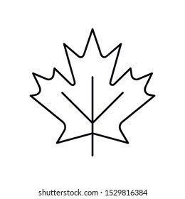 Canada Maple Leaf Minimal Flat Line Outline Stroke Icon Pictogram Symbol