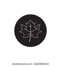 Canada Maple Leaf Minimal Flat Line Outline Stroke Icon Pictogram Symbol. EPS10