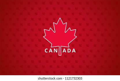 Canada maple leaf red background - Canada Day banner, greeting card design vector illustration