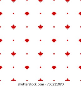 Canada Maple Leaf Seamless Pattern Background, Vector illustration