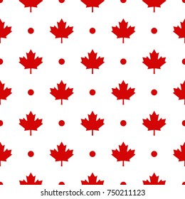 Canada Maple Leaf Seamless Pattern Background, Vector illustration