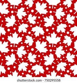 Canada Maple Leaf Seamless Pattern Background, Vector illustration