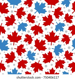 Canada Maple Leaf Seamless Pattern Background, Vector illustration