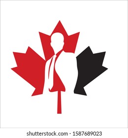 Canada maple leaf worker logo vector