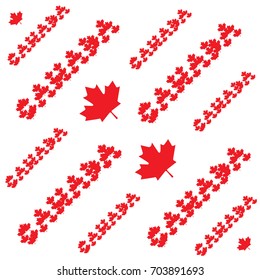 Canada Maple leaves on a white abstract background.
