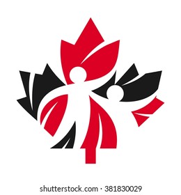 canada maple logo vector.
