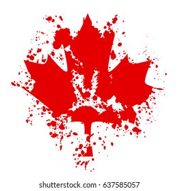 Canadá maples folha tinta gotas