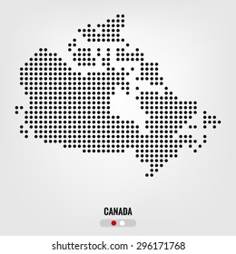 Canada map,vector halftone dots