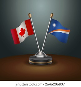 Tabela do Canadá e das Ilhas Marshall sinaliza relação com plano de fundo gradiente