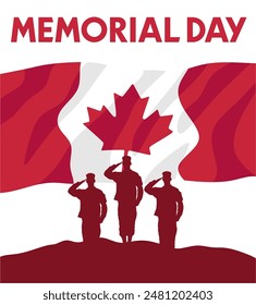 canada memorial day with canadian soldier silhouette