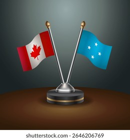 Canada and Micronesia table flags relation with gradient backgrund