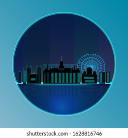 Canada, Montreal city skyline isolated vector illustration. Canada, Montreal travel black cityscape