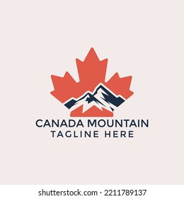 Canada mountain icon logo design template. luxury, vector