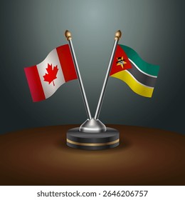 Tabela do Canadá e de Moçambique sinaliza relação com plano de fundo gradiente