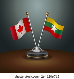 Tabela Canadá e Mianmar sinaliza relação com plano de fundo gradiente