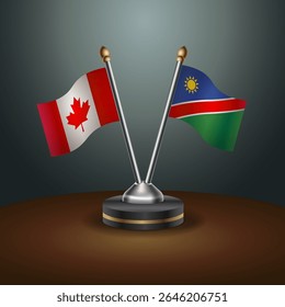 Canada and Namibia table flags relation with gradient backgrund