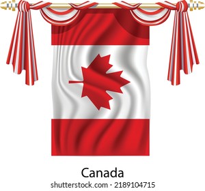 CANADA NATIONAL FLAG 3D VECTOR ILLUSTRATION