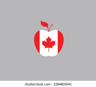 Canada national flag apple symbol decoration