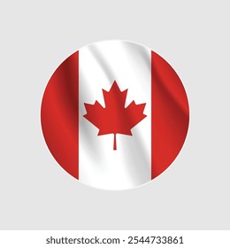 Canada national flag circle sign vector